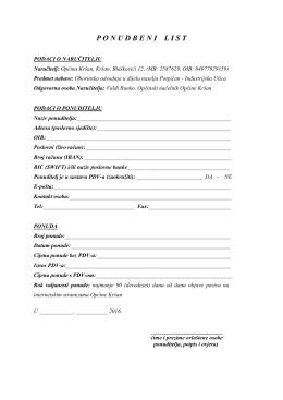 ponudbenilist - Općina Kr&scaron;an