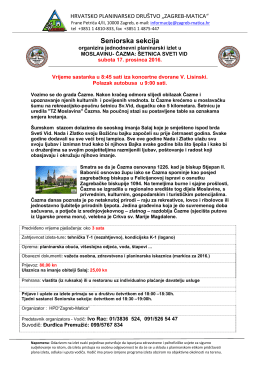 Program izleta - HPD Zagreb