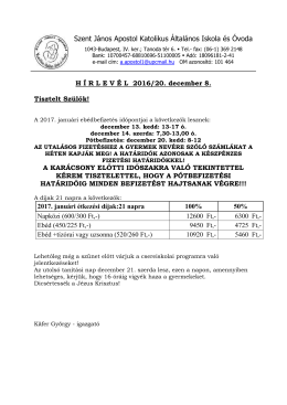 Igazolom, hogy Dr - Szent János Apostol Katolikus Általános Iskola