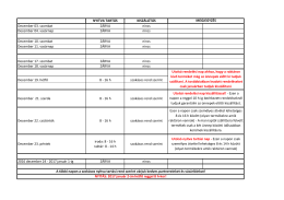 NYITVA TARTÁS KISZÁLLÍTÁS December 03. szombat ZÁRVA