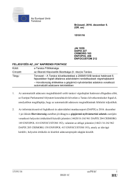 15191/16 ea/PS/kf 1 DGD 1C 1. Az automatizált adatcsere