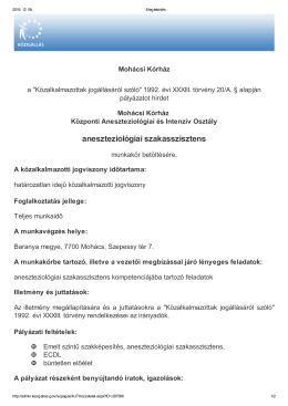 aneszteziol&oacute;giai szakasszisztens