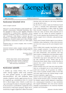 Csengelei H&iacute;rek 2016 december-i