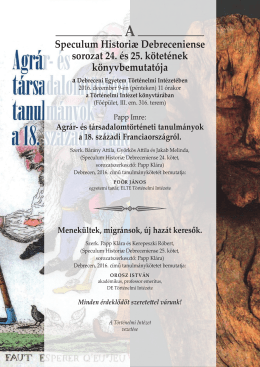 Speculum Historić Debreceniense sorozat 24