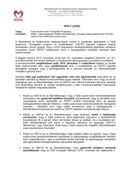 ny&iacute;lt lev&eacute;l - RESZASZ.HU Rezidensek &eacute;s Szakorvosok Szakszervezete