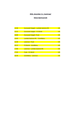 2016. december 11. /vasárnap/ Városi Sportcsarnok