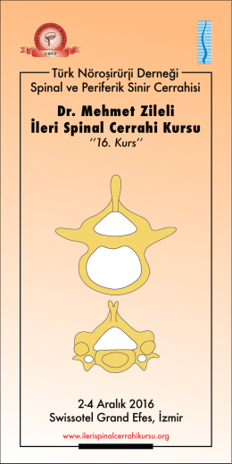 Dr. Mehmet Zİleli İleri Spinal Cerrahi Kursu (16. Kurs)