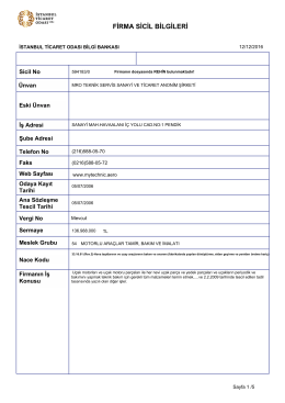 firma sicil bilgileri