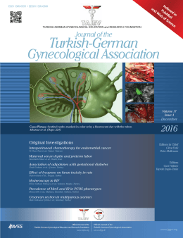 Turkish-German - Journal of the Turkish German Gynecological