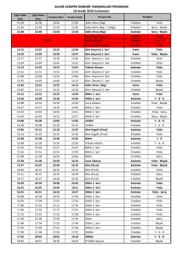 SALON OLİMPİK DENEME YARIŞMALARI PROGRAMI 10