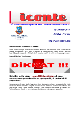 Poster Bildirilerin Hazırlanması Sunumu ve Yayınlanması