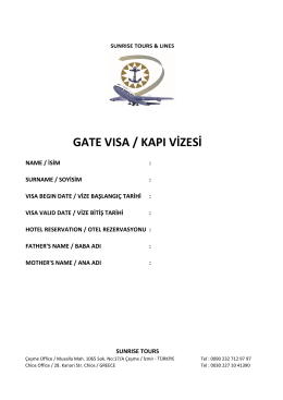 Kapi Vizesi Kapak Formu