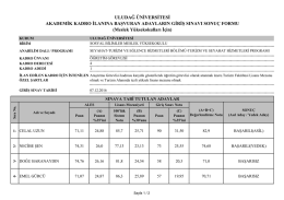 sosyal bilimler myo - Uludağ Üniversitesi