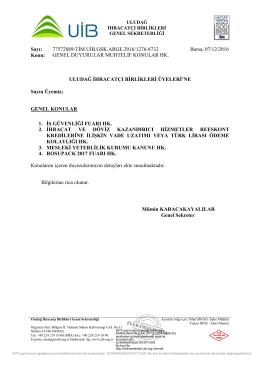 genel duyurular muhtelif konular hk.