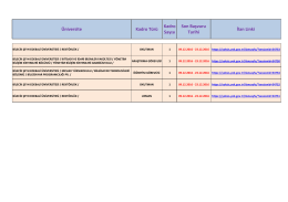 Üniversite Kadro Türü Kadro Sayısı Son Başvuru Tarihi İlan Linki