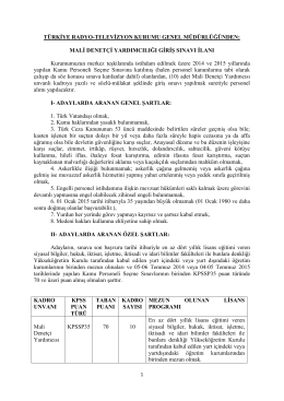 16 Ocak - Kamu Personeli Alım İlanları