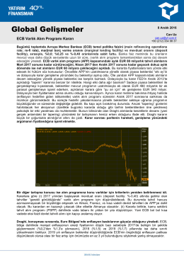 Global Gelişmeler - Yatırım Finansman