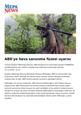 ABD`ye hava savunma füzesi uyarısı