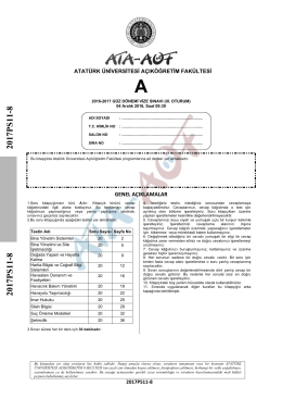 Ata A&ouml;f &Ccedil;ıkmış Sorular 2017