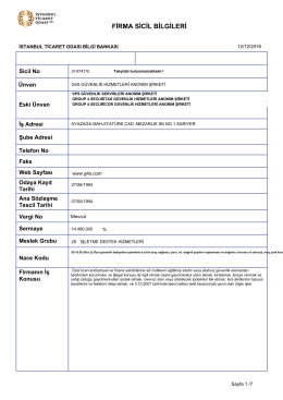 firma sicil bilgileri