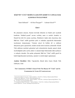 B&Acirc;Kİ`NİN &ldquo;C&Acirc;N&Acirc;&rdquo; - International Burch University