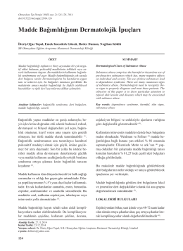 Madde bağımlılığının dermatolojik ipu&ccedil;ları (PDF Available)