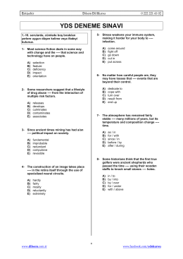 yds deneme sinavi - Dilsem Dil Kursu