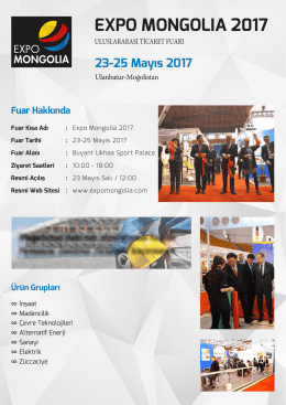 Neden EXPO MONGOLIA 2017 Pazar Hakkında - So-Fuar