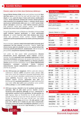 Günlük Bülten - Akbank Yatırımcı