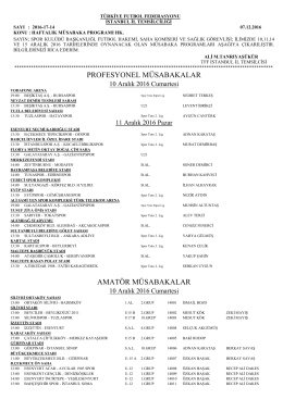 profesyonel müsabakalar amatör müsabakalar