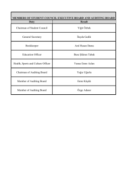 ÖĞRENCİ KONSEYİ YÖNETİM VE DENETLEME KURULU
