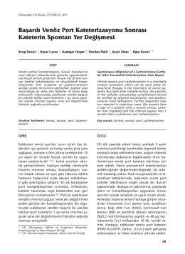 BAŞARILI VEN&Ouml;Z PORT KATETERİZASYONU SONRASI