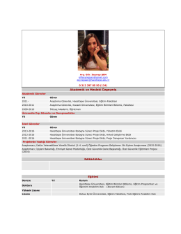 Arş. G&ouml;r.Zeynep ŞEN - Hacettepe &Uuml;niversitesi Eğitim Programları ve