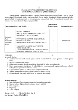 Kısmi Zamanlı &Ouml;ğrenci Alımı İlanı(Medya Merkezi Sosyal Medya