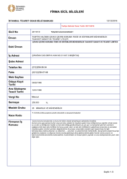 firma sicil bilgileri