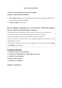 1 KULLANMA TALİMATI SALMECAP 25 mcg inhalasyon