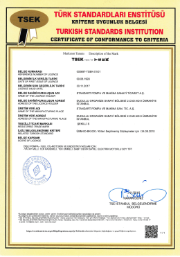 TSEK - Dişli Pompalar