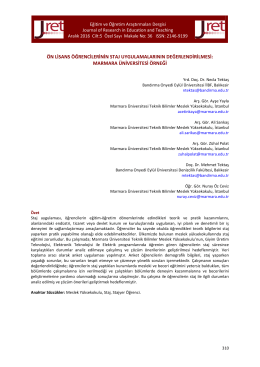 marmara üniversitesi örneği - Journal of Research in Education and