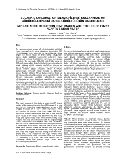 BULANIK UYARLAMALI ORTALAMA FLTRESKULLANARAK MR