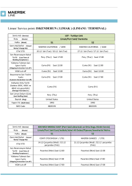 Liman/ Service point: ISKENDERUN ( LIMAK