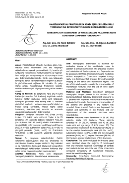 Maksillofasiyal Frakt&uuml;rlerin Konik Işınlı Bilgisayarlı Tomografi ile