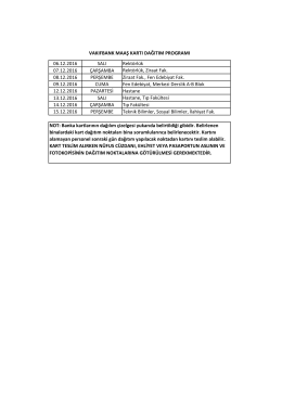 06.12.2016 SALI Rektörlük 07.12.2016 ÇARŞAMBA Rektörlük