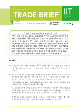 중국의 시장경제지위 획득 현안과 전망