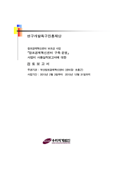 연구개발특구진흥재단 검 토 보 고 서
