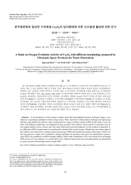 분무열분해로 합성한 수전해용 Co3 O 4의 입자형태에 따른 산소발생