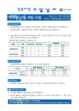 2016년 12월 10일&sim;11일