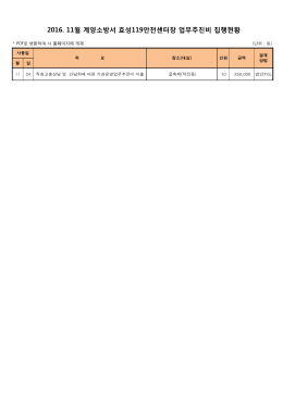 2016. 11월 계양소방서 효성119안전센터장 업무추진비 집행현황