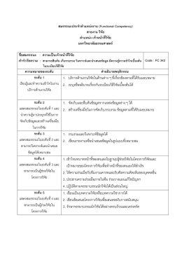 แบบฟอร์มวิเคราะห์สมรรถนะวิชาชีพ (Functional Competency) 1