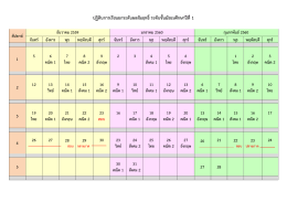 ปฏิทินการเรียนยกระดับผลสัมฤทธิ์ระดับชั้นมัธยมศึกษาปีที่1 สัปดาห์ ธันวาคม