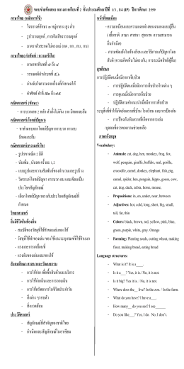 ขอบข่ายข้อสอบปลายภาคเรียนที่ 1 ชั้นประถมศึกษ